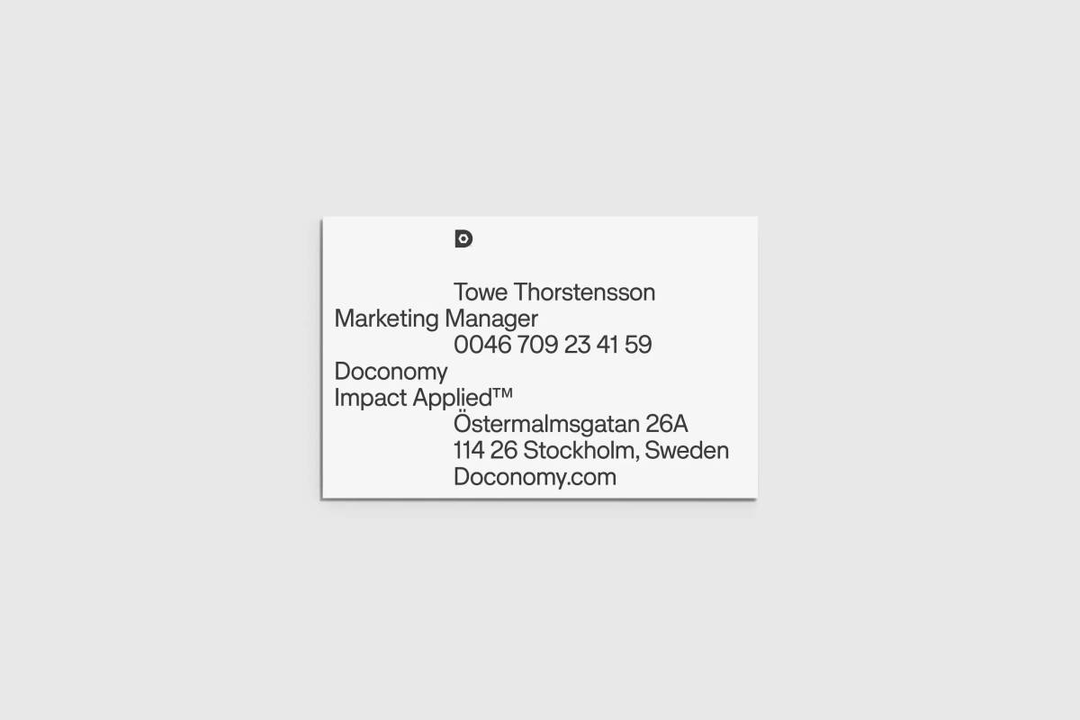 Doconomy: Business card