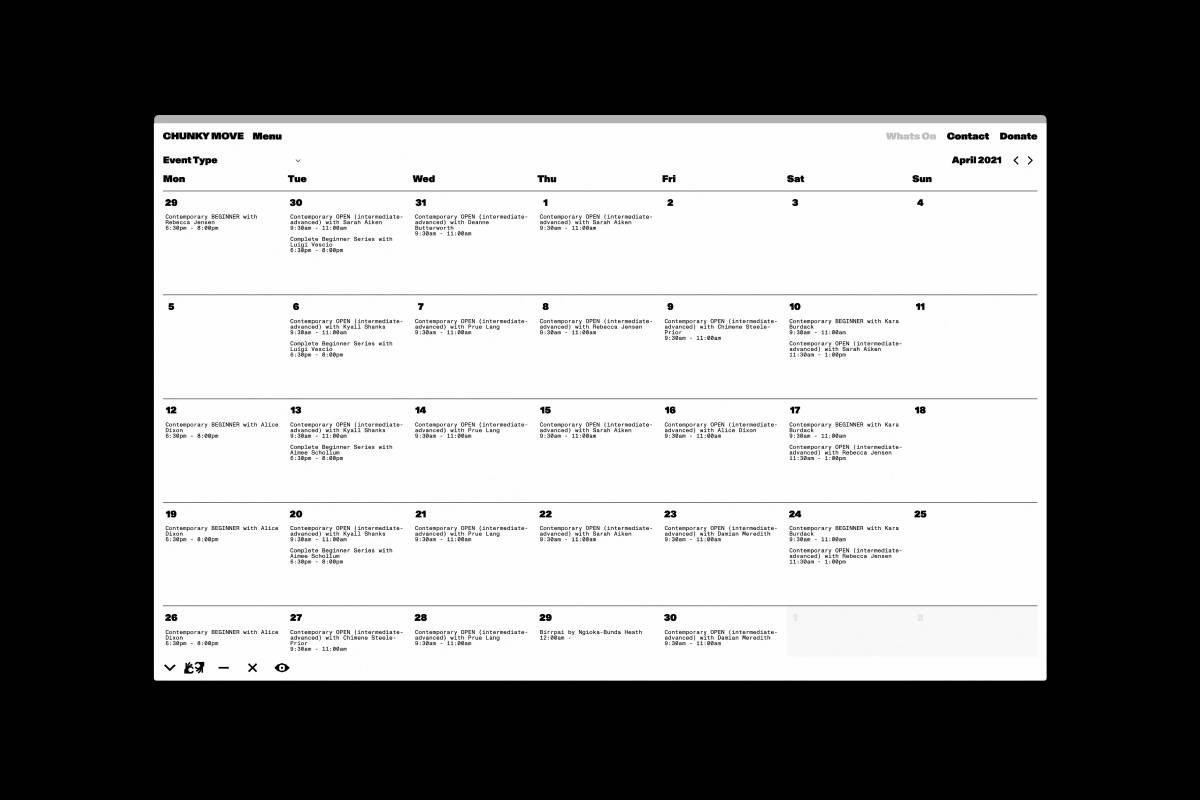 Chunky Move: Website