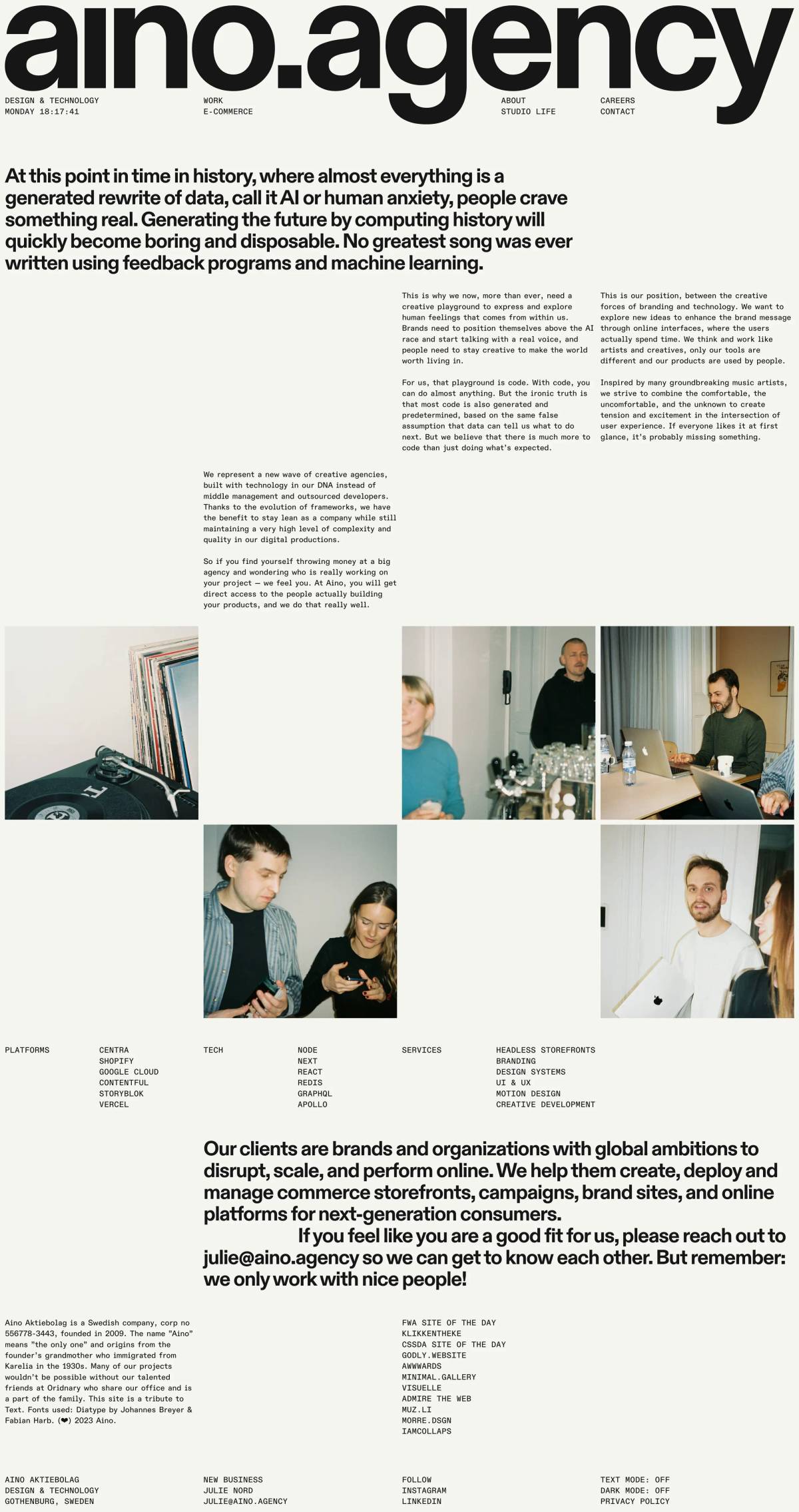 Aino: About