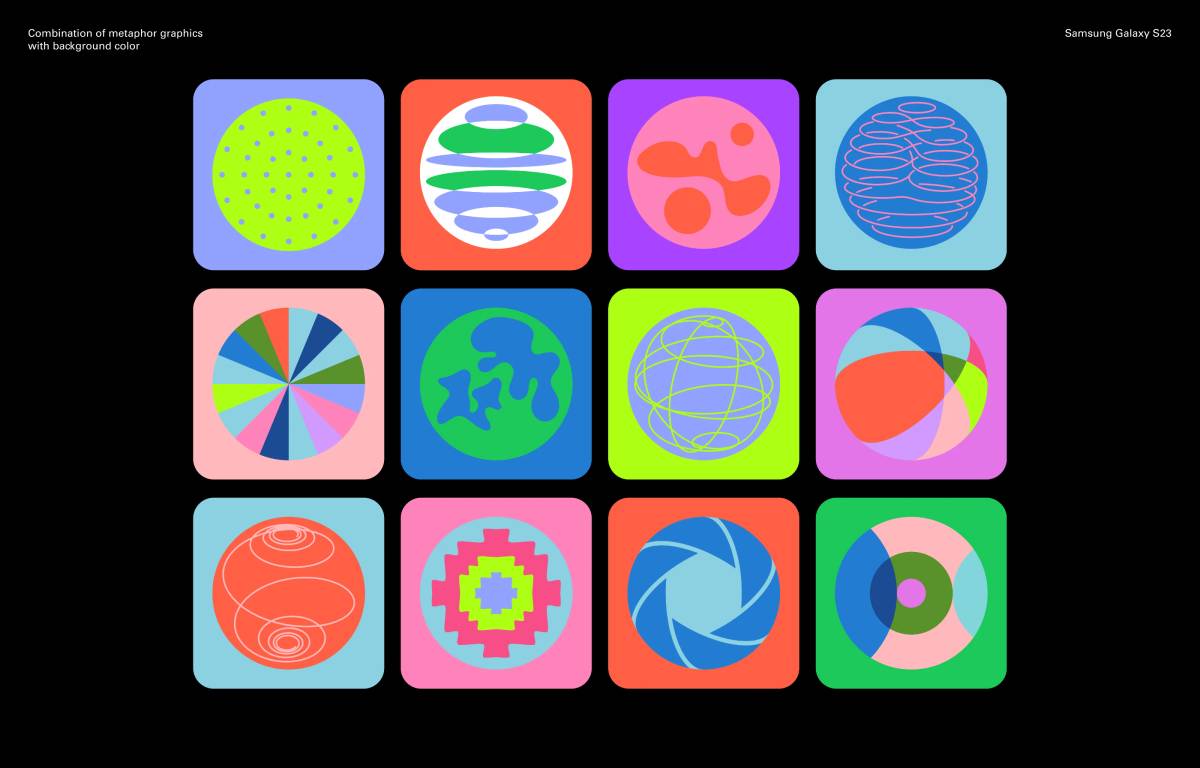 Samsung Galaxy S23 "Explore the New": Circular graphics