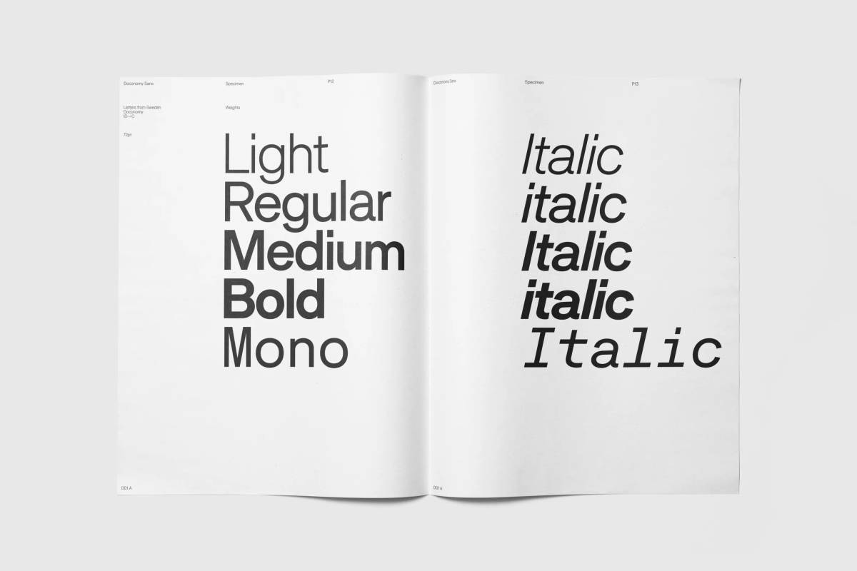 Doconomy: Type specimen