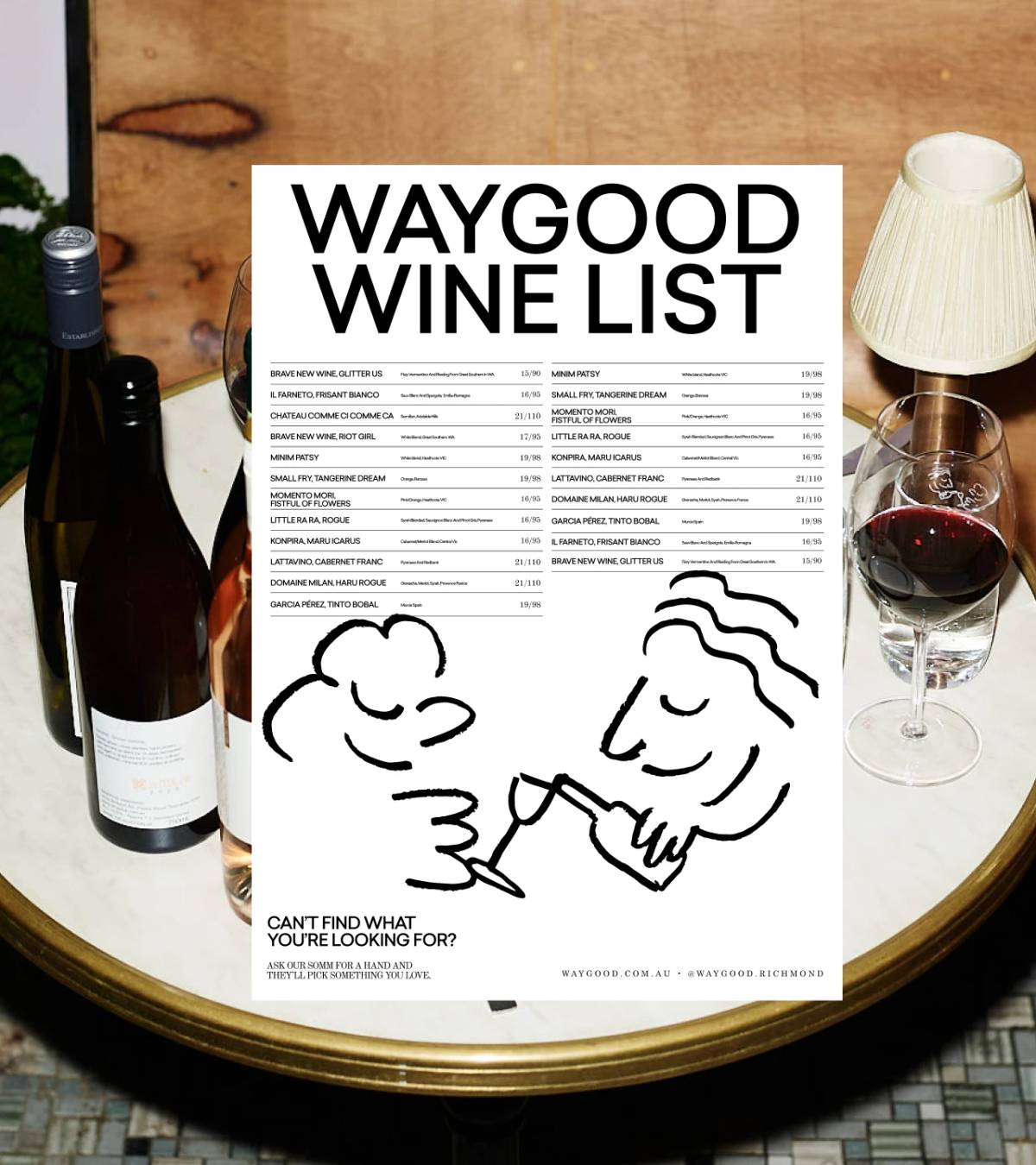 WAYGOOD: Wine menu