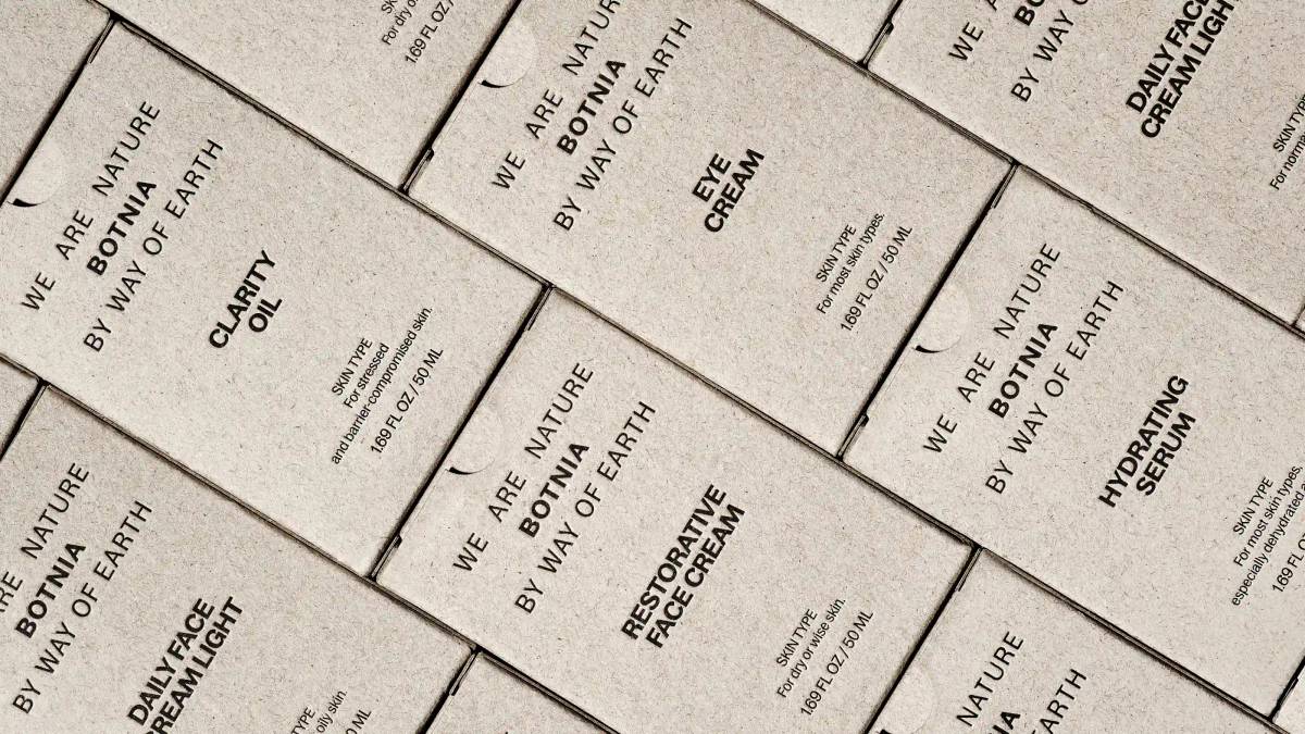 Botnia Skincare: Packaging close-up
