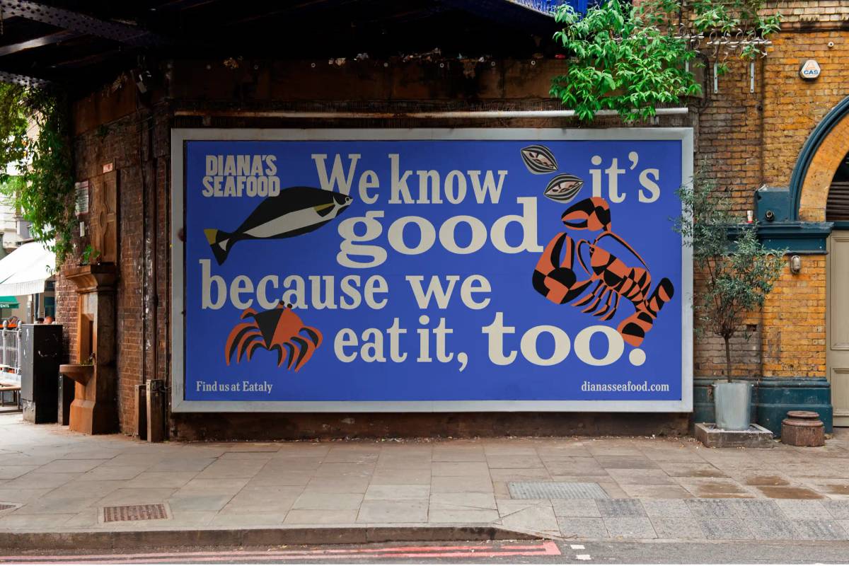 Diana's Seafood: Outdoor ad