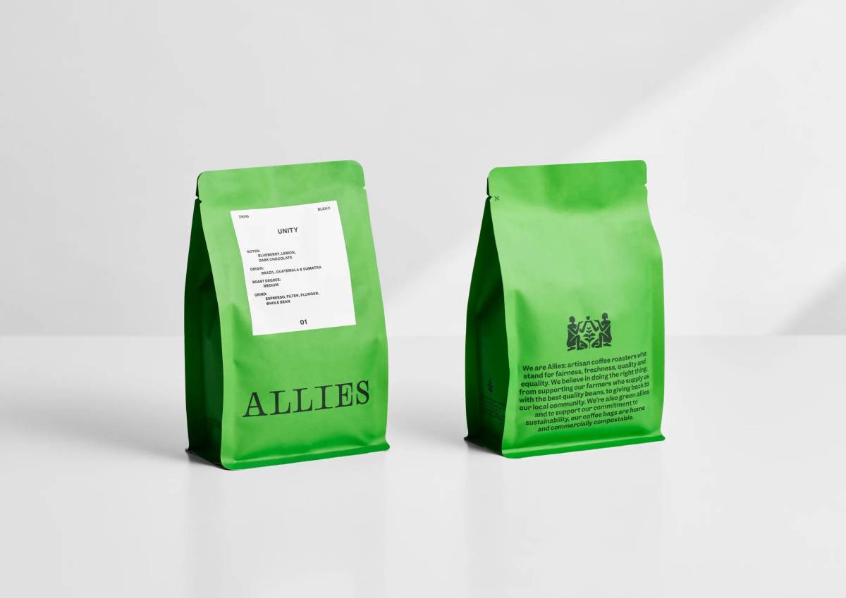 Allies Coffee: Coffee bean packaging