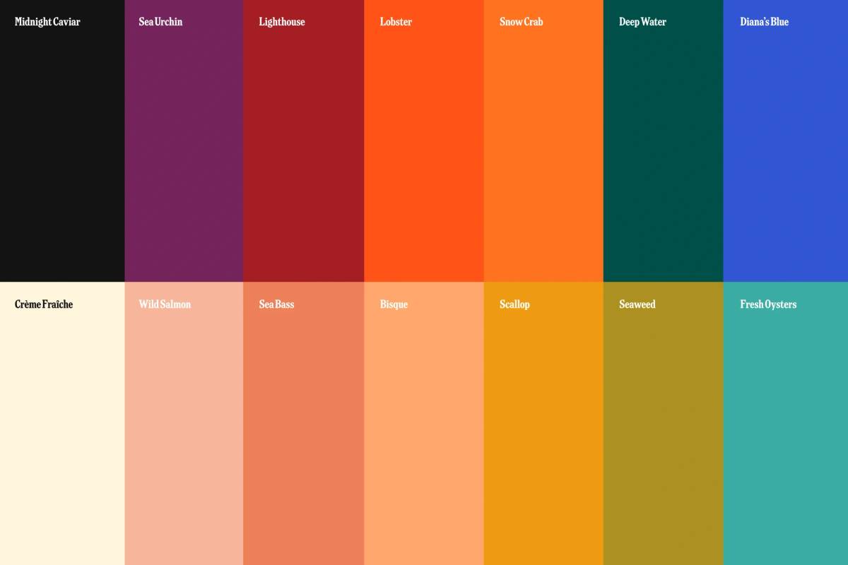 Diana's Seafood: Brand colours