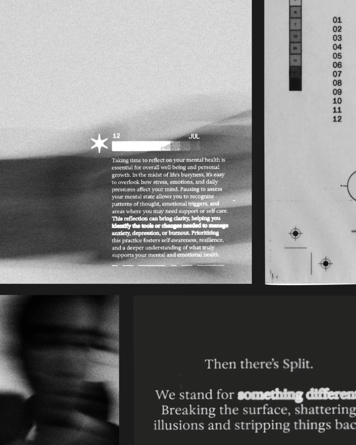 Split Watches: Editorial layout close-up