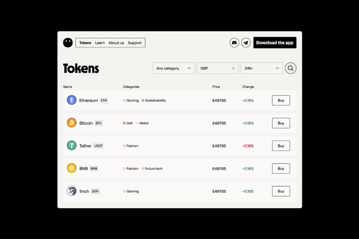 Token: Website